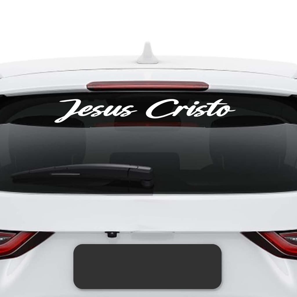 Adesivo Vidro Traseiro Jesus Cristo Frase Carro Automotivo