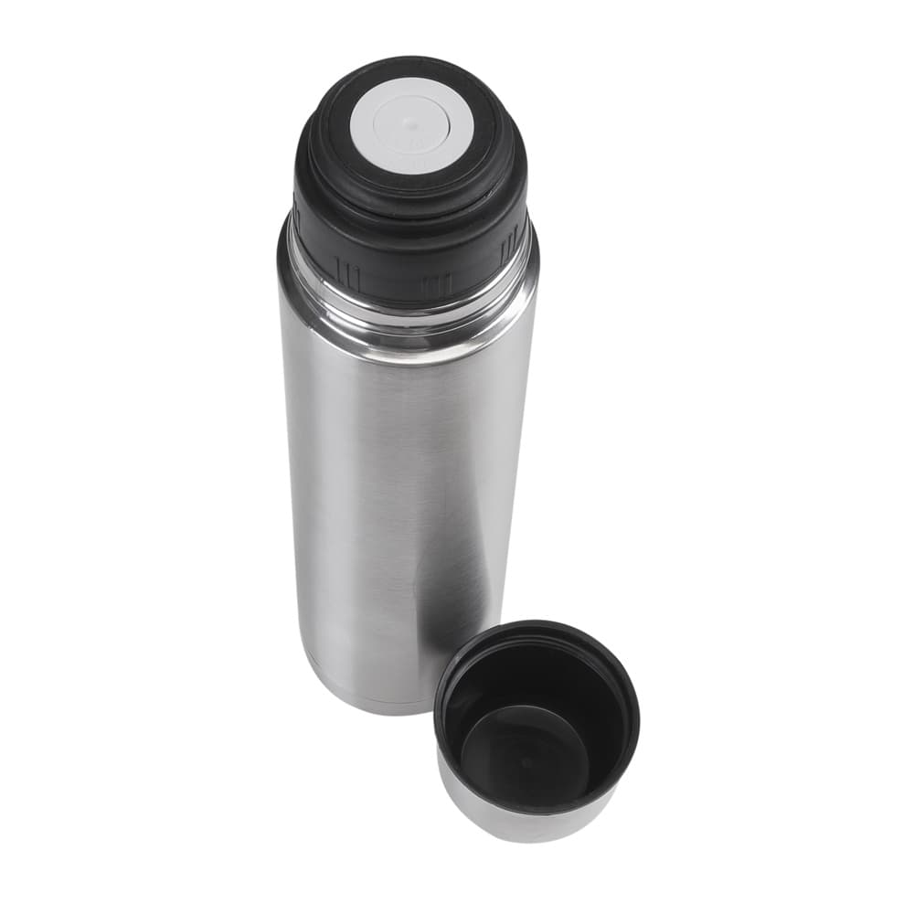 Garrafa Térmica de Inox 1 LT com capa de couro sintético