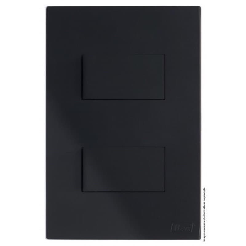 Conjunto Interruptor Duplo Paralelo Preto Fosco Tecla Apagador Acendedor Kit Recta Blux