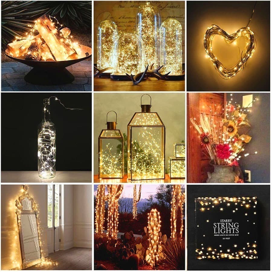 Fio Fada Cobre Cordao Luz Natal 10m 100 Leds Tomada
