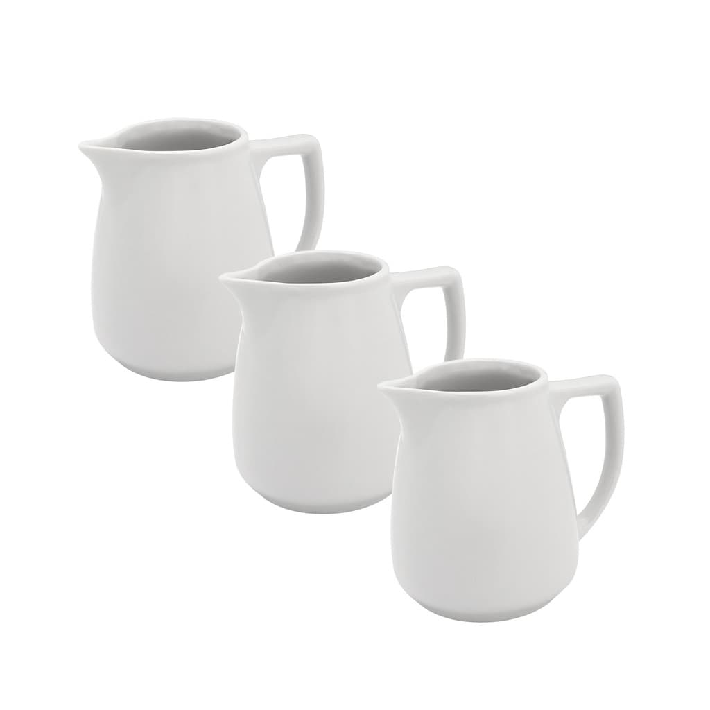 3 Jarrinha 210ml Porcelana Leiterinha Louça Branca Jarra Mini Ceramica Branca Servir Calda ou Molhos