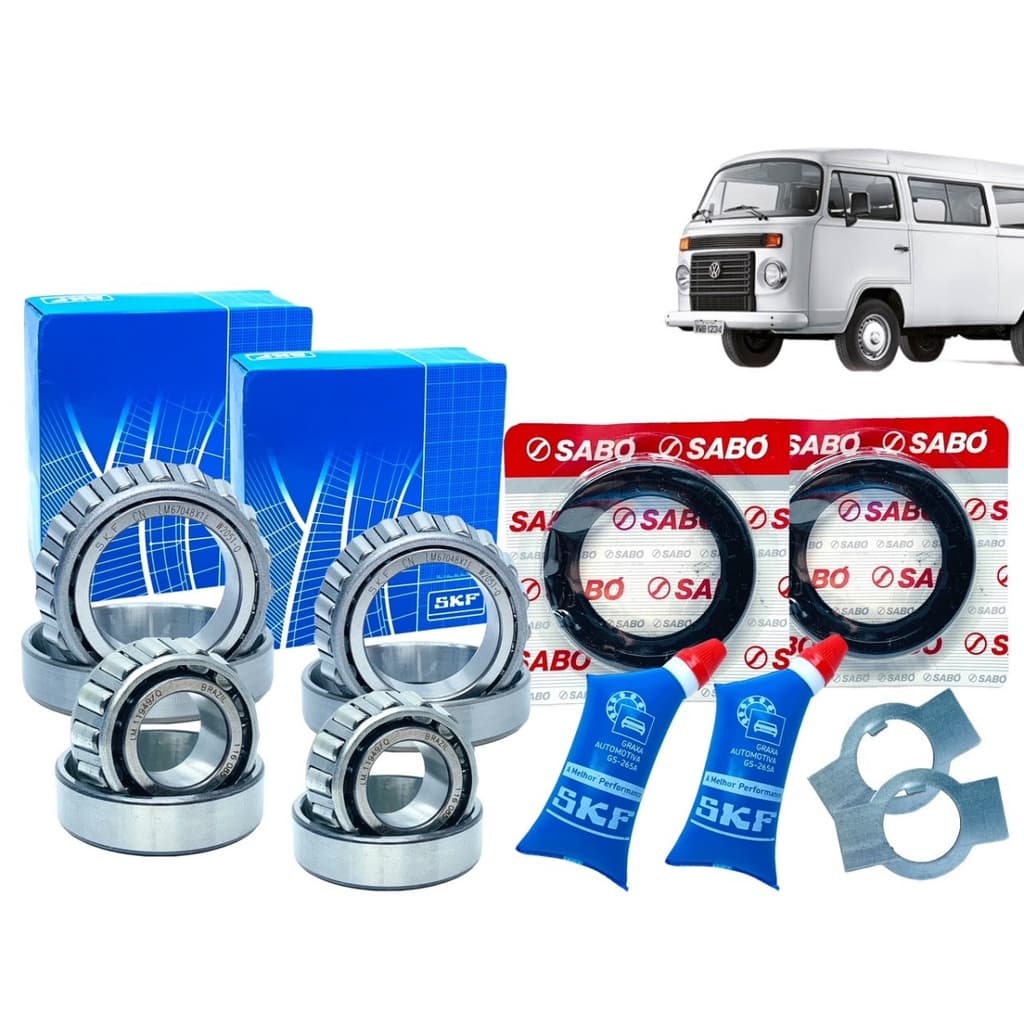 2 Kit Rolamento Dianteiro Kombi 1982 a 2013 SKF VKBA4505 c/ Retentor Graxa Trava