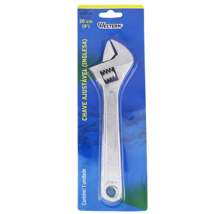 Chave Inglesa Ajustável de Aço 20cm