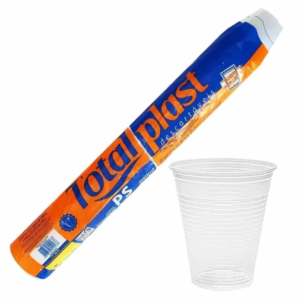 Copo Descartável 200ml 100 Unidades TotalPlast