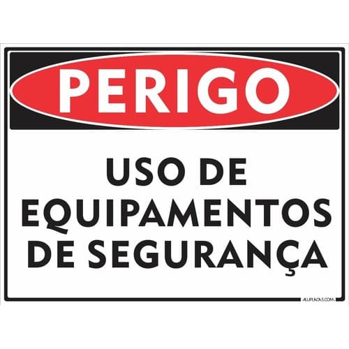 20 Placas Perigo Uso De Equipamentos Segurança 30x20cm Alumí