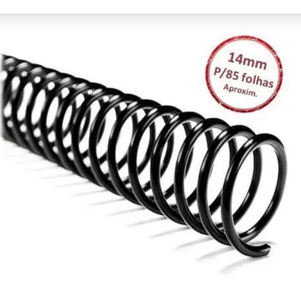 Espiral Plástico para Encadernação Preto 14mm 085 FLS