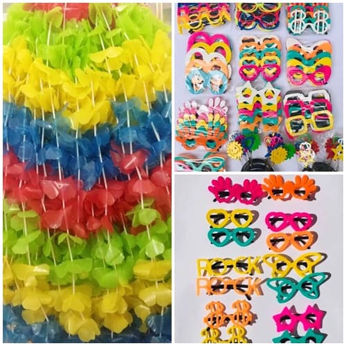 Kit Festa 40 Itens com 20 Colares Havaiano e 20 Óculos Divertidos Festas