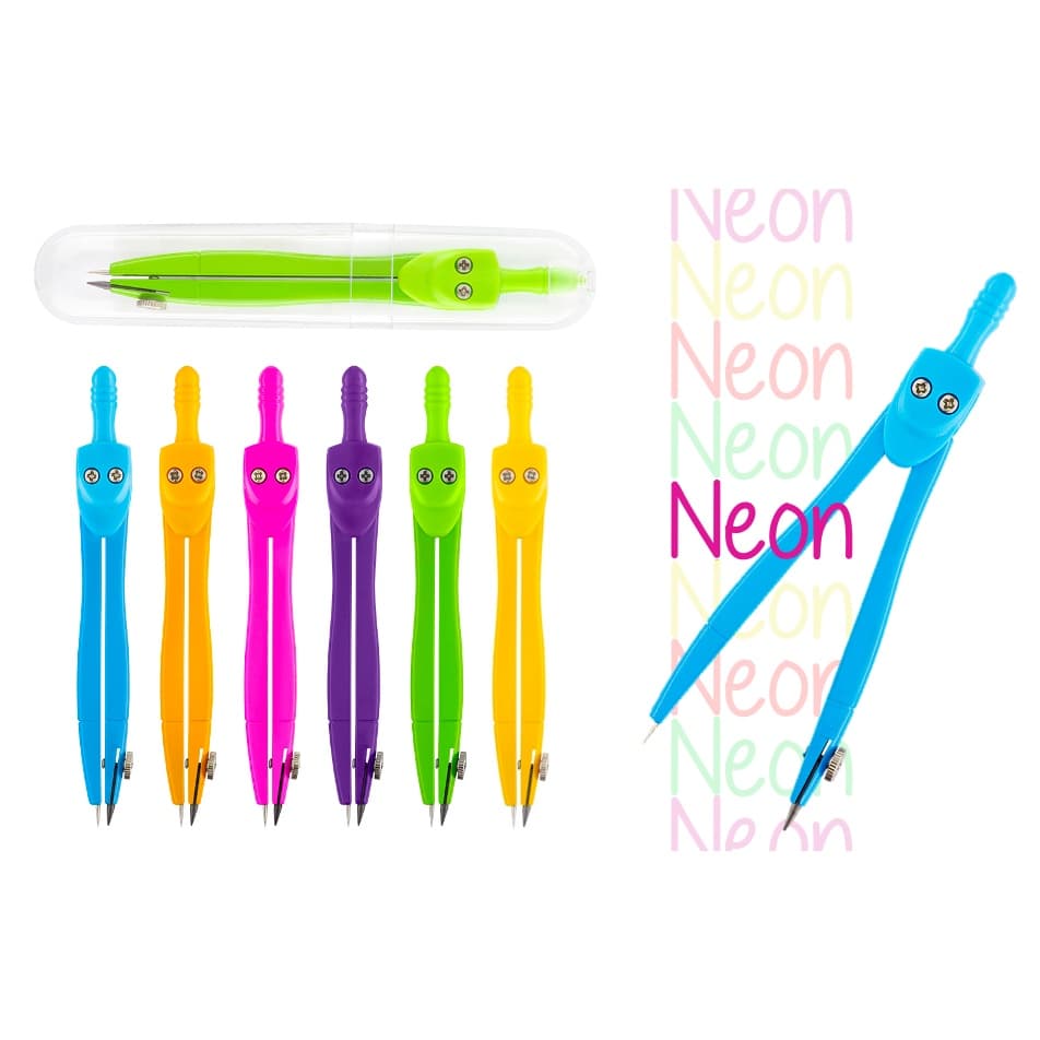 Compasso Escolar Neon - BRW (Corpo metálico)