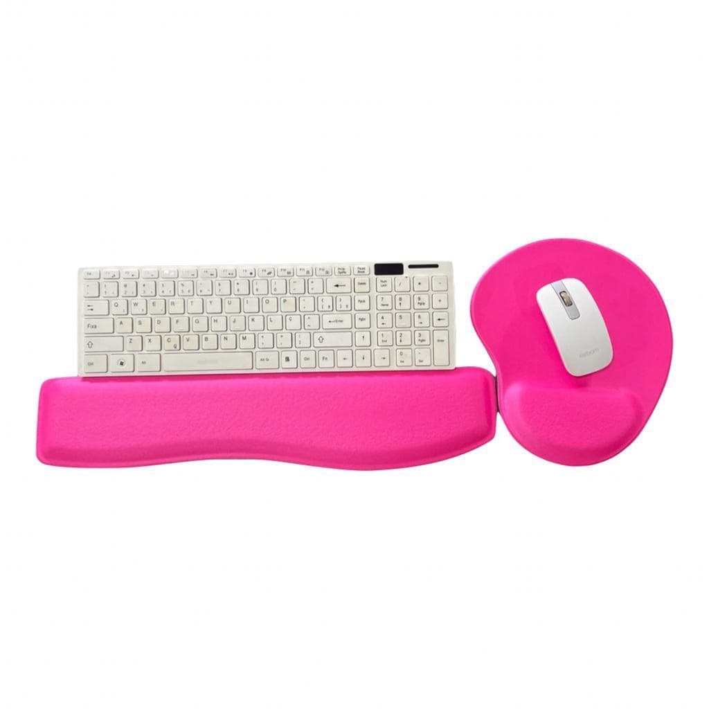 Mouse pad e apoio para punho ergonômico Rosa