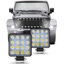 Farol De Milha Led 16 Quadrado 48w 6000k