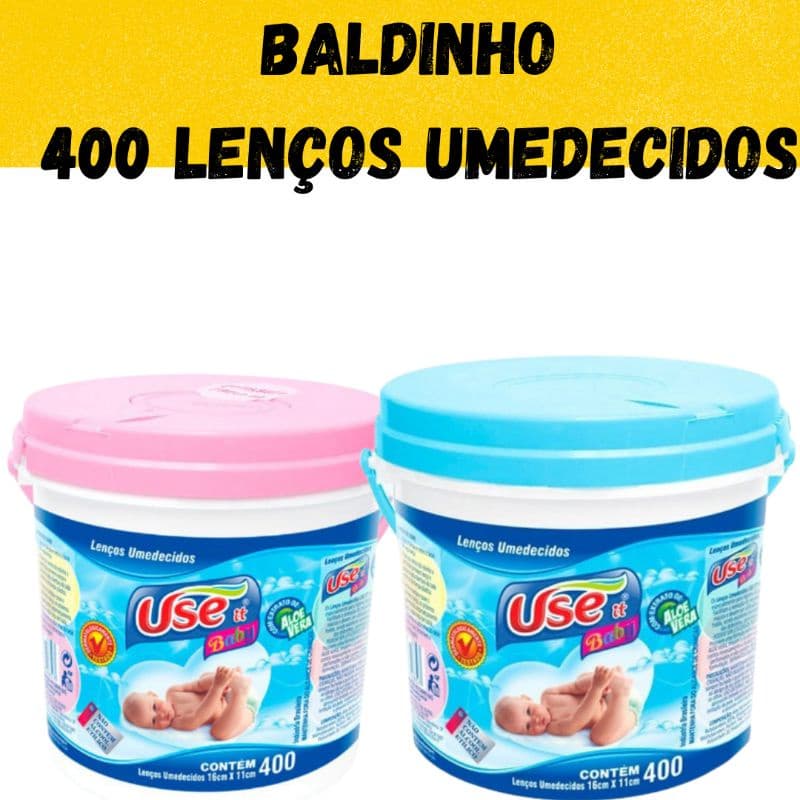 Balde 400 lenços umedecidos  Lencinho