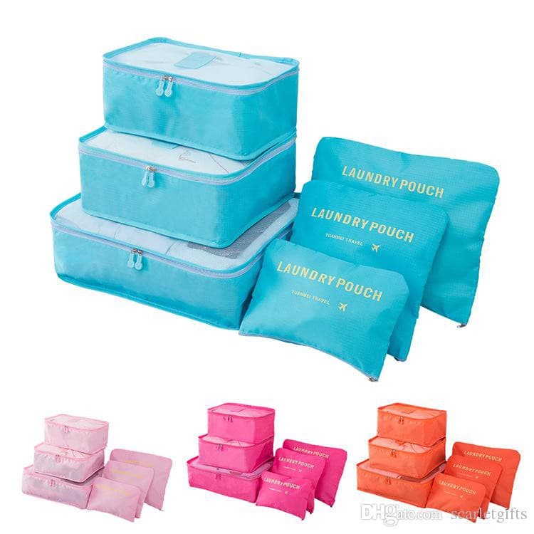 Kit 6 Necessaire Bolsa Organizador De Mala De Bagagem Viagem