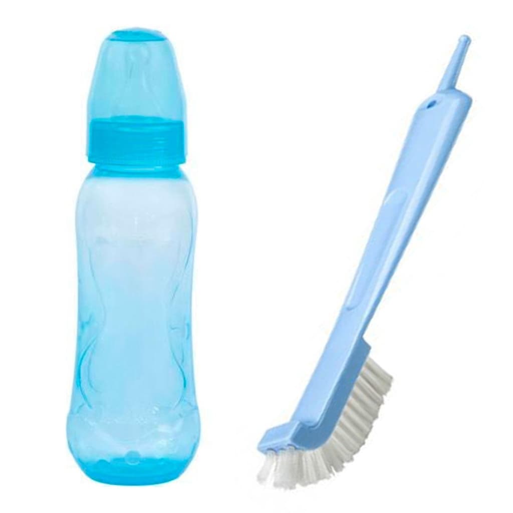 Mamadeira Aquarela KUKA 250ml + Escova de Lavar Mamadeira e Bico