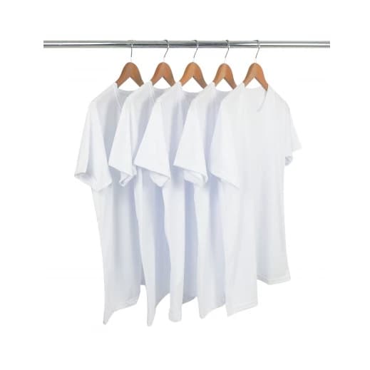 Kit 5 Camisetas Masculinas Basica Lisa 100% Algodão Branco