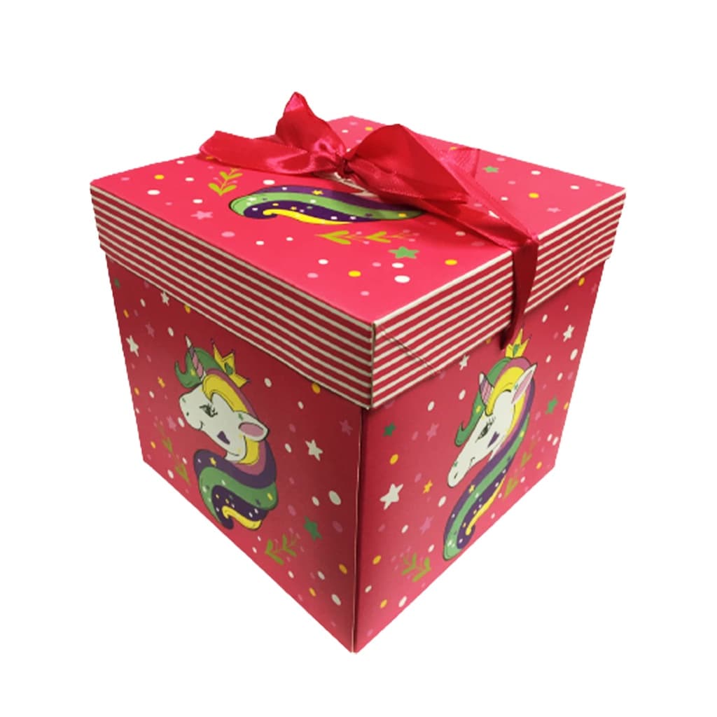 Caixa Para Presente Infantil  Dobrável De Papel Infantil Sortido 15cm