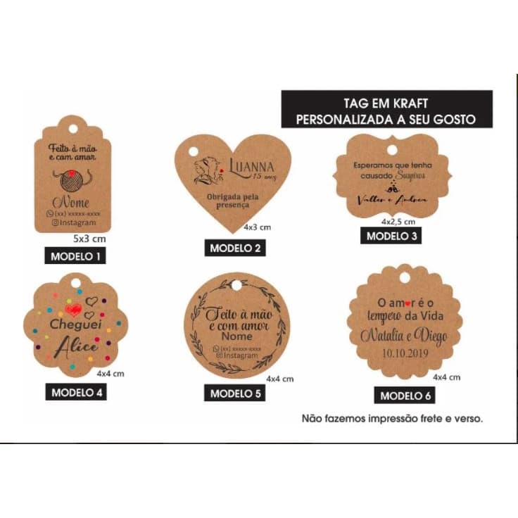 Tags Em Kraft - Personalizada - Para Lembrancinha