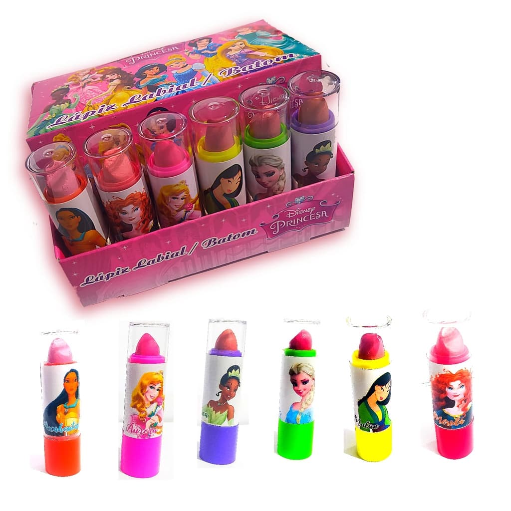 Batons princesas Infantil/ Lápis Labial Princesas da Disney belos batons das mais adoradas princesas da Disney