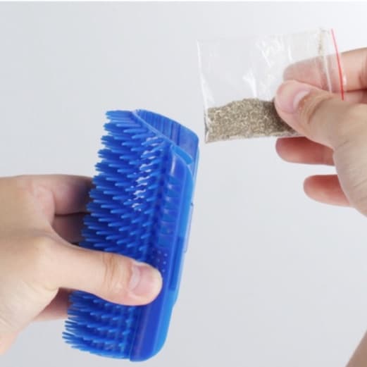 Escova Tira Pêlos Coçador Com Catnip Erva Para Gato Pet Parede Gato Massagem Brinquedo