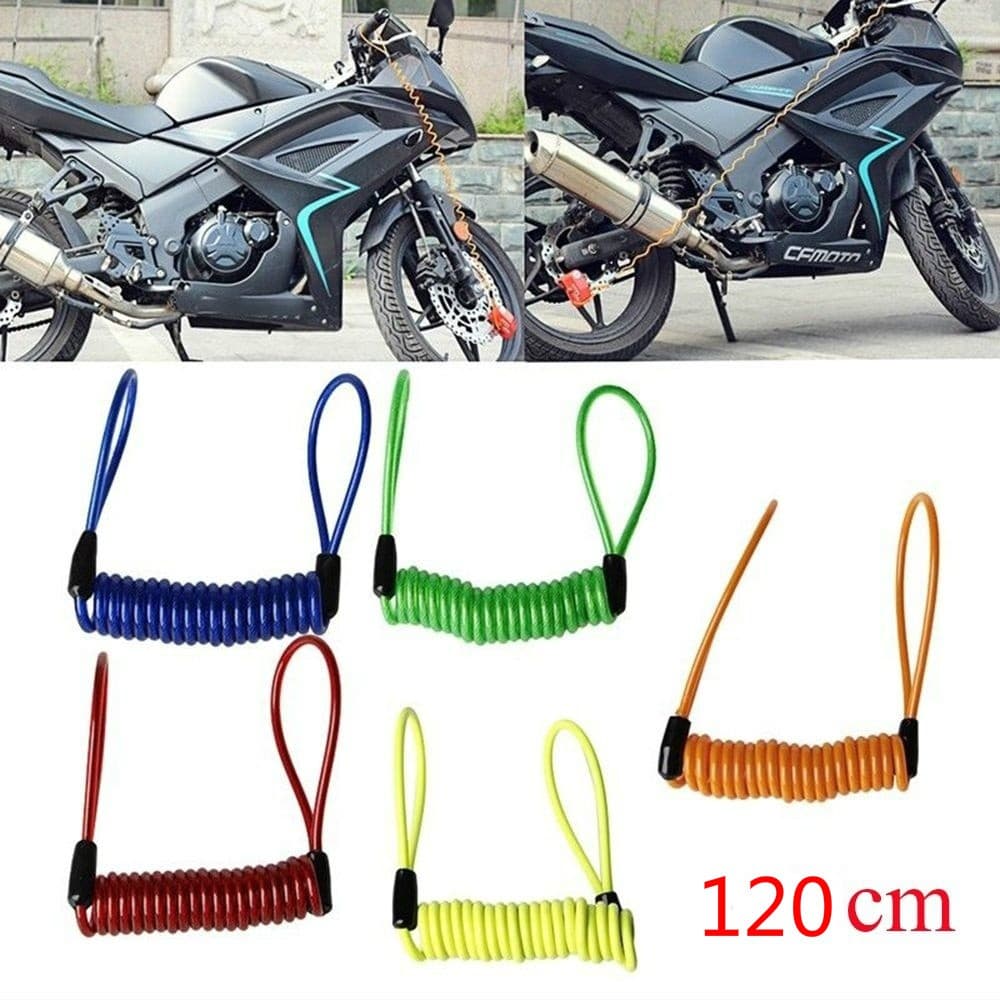 Motocicleta Lembrar Corda 1.2m Scooter Capacete Cabo Bicicleta Anti-Roubo Freio A Disco