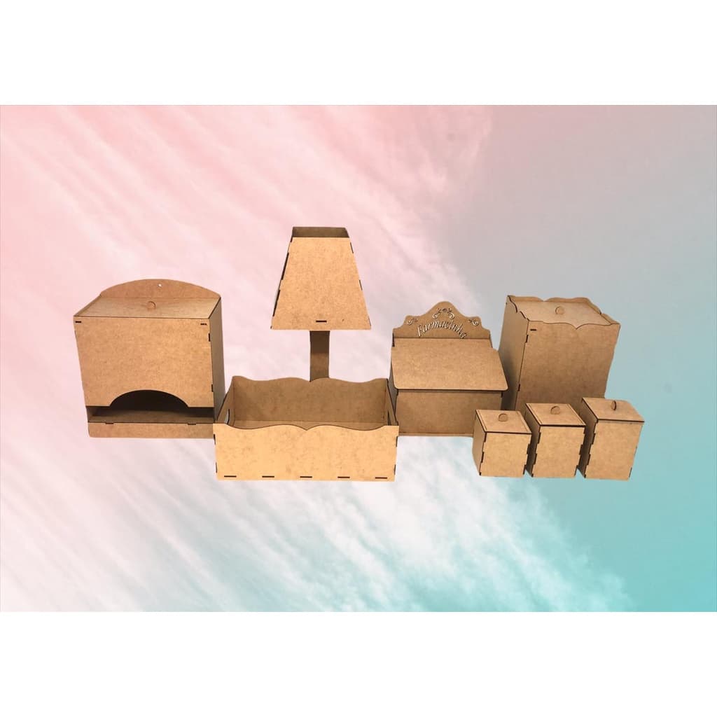 Kit bebe Liso Mdf Cru Decoração Quarto Bebe