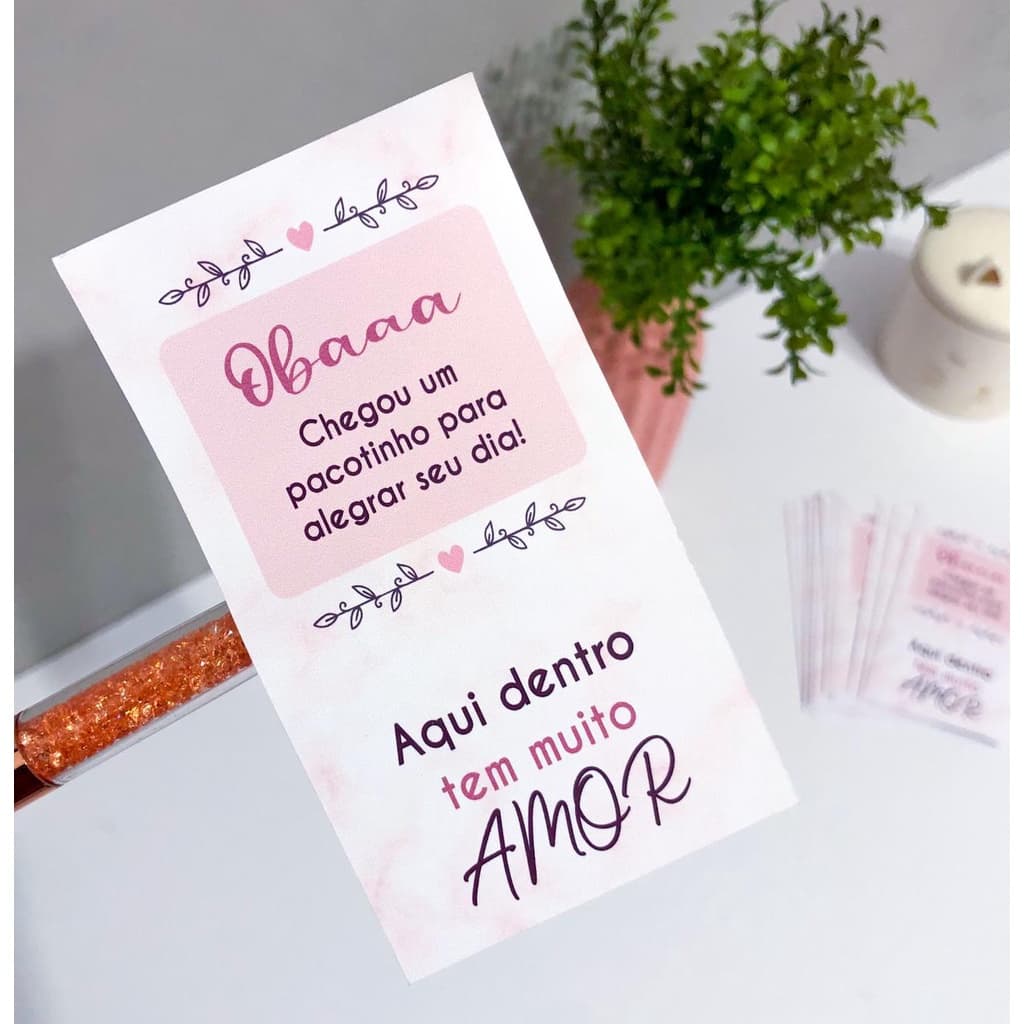 Adesivo para lacres caixas/sacolas - Rosa