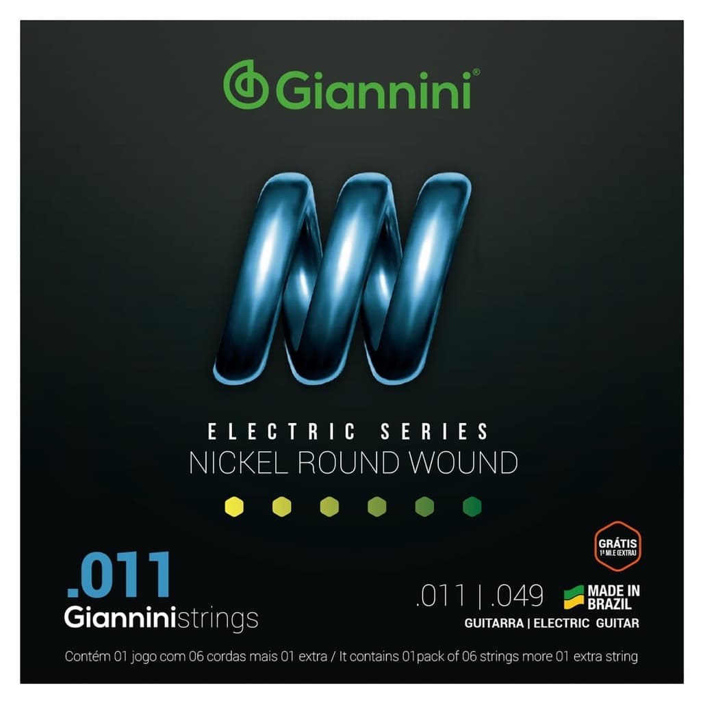 Encordoamento Cordas Giannini Para Guitarra 011 Super Oferta