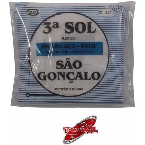 Corda Avulsa São Gonçalo Violão Aço 3ª G Sol Pacote Com 12
