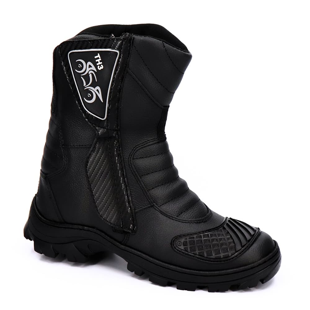 Bota de Motoqueiro Couro Cano Alto TH3 Motociclista Motocross Motoboy Motorcycle Coturno Adventure