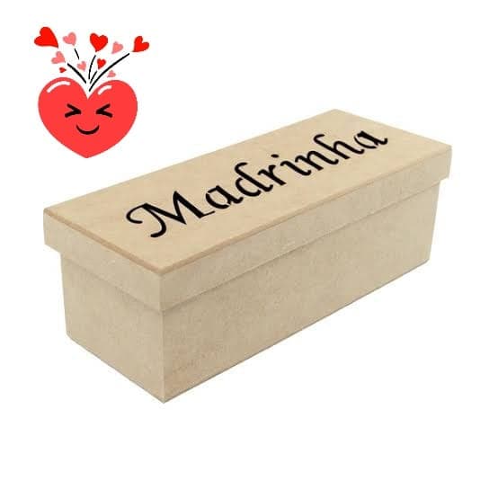 Caixa, caixinha, lembrancinha, madrinha MDF madeira 24x9x8 cm
