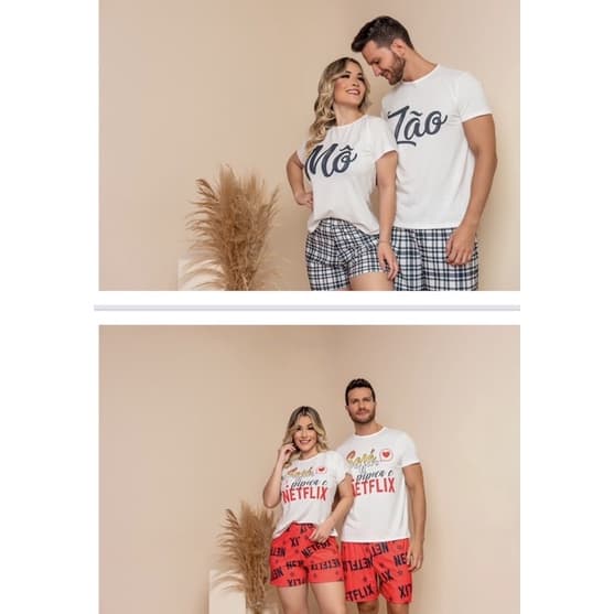 kit casal pijamas feminina e masculino personalizado roupa de dormir