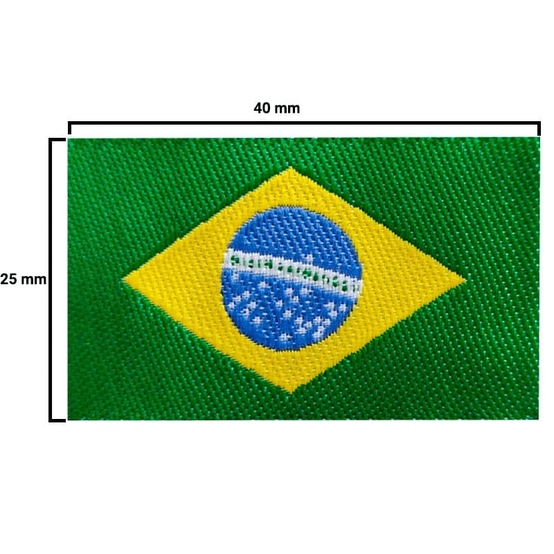 Etiqueta Bordada Bandeira do Brasil - 40mmx25mm - Pact.5 unid.- 2