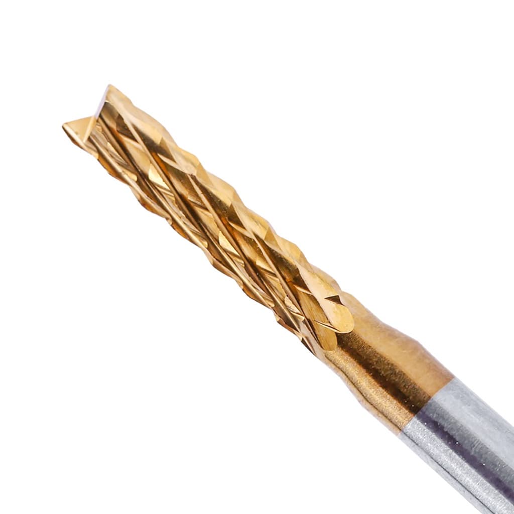 Fresa Raiada Dupla 1/8 x 2,5 mm Banho Tin,Router Cnc Pcb Mdf