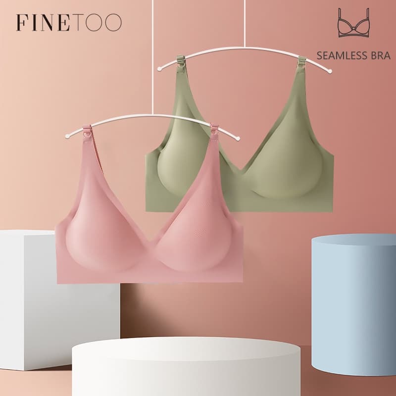 FINETOO Sutiã Sem Costura Fio Sutiãs Macios Roupa Interior Íntima Feminina Push Up Senhoras Acolchoado