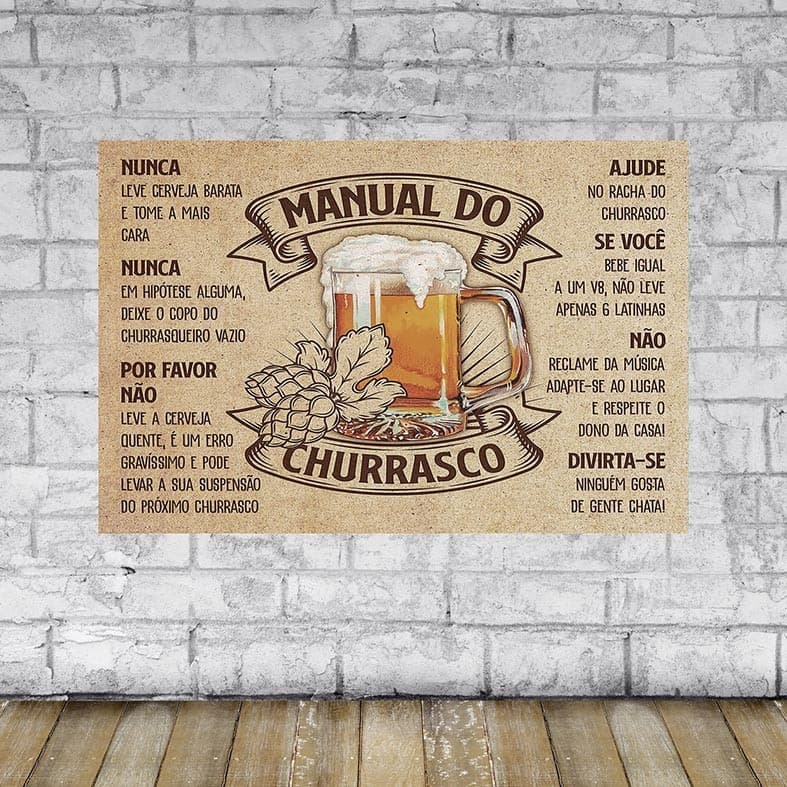 Placa Decorativa Manual do Churrasco