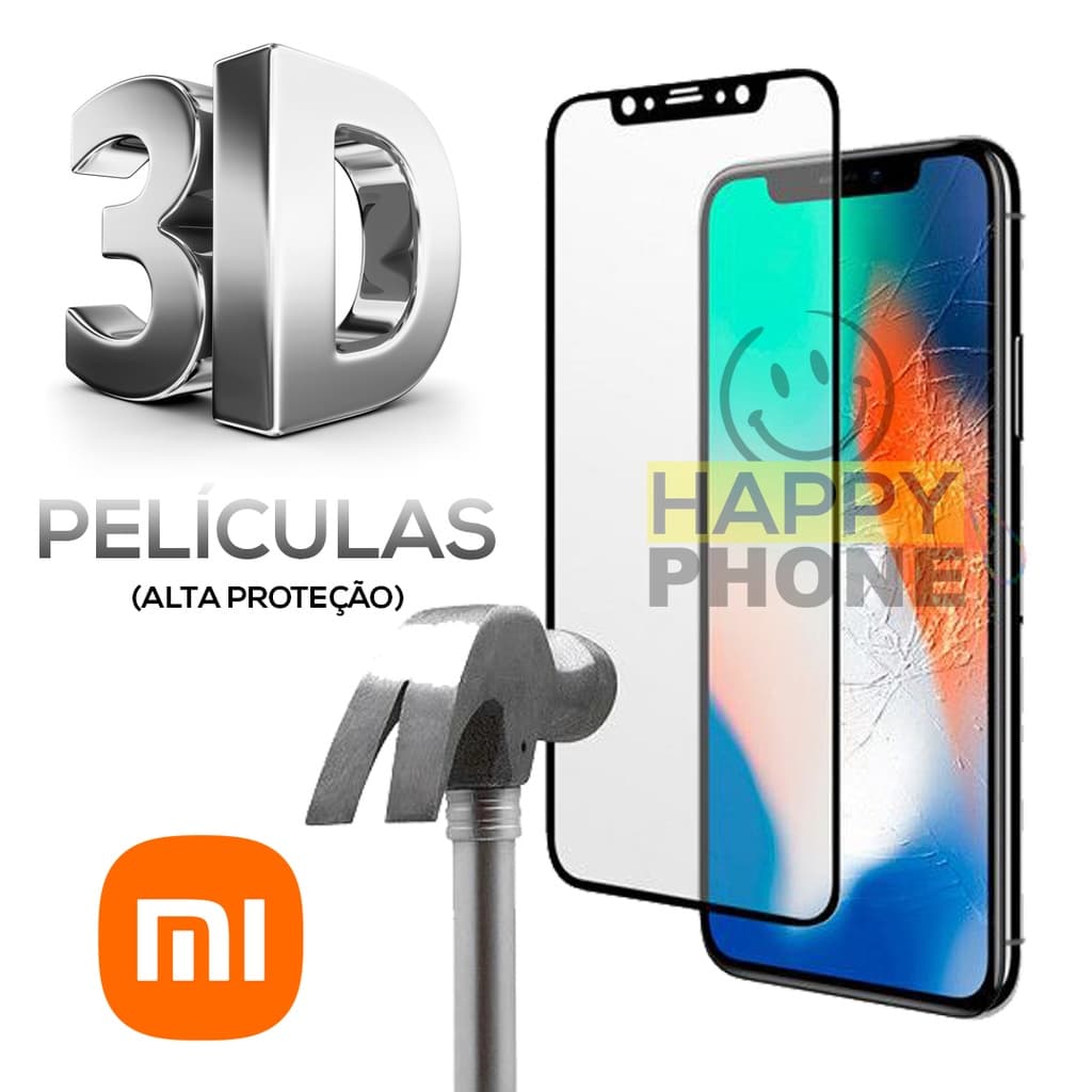 Películas 3D de VIDRO p/Xiaomi (vários modelos)  - anti impacto -proteção de tela - película - vidro - 3d -