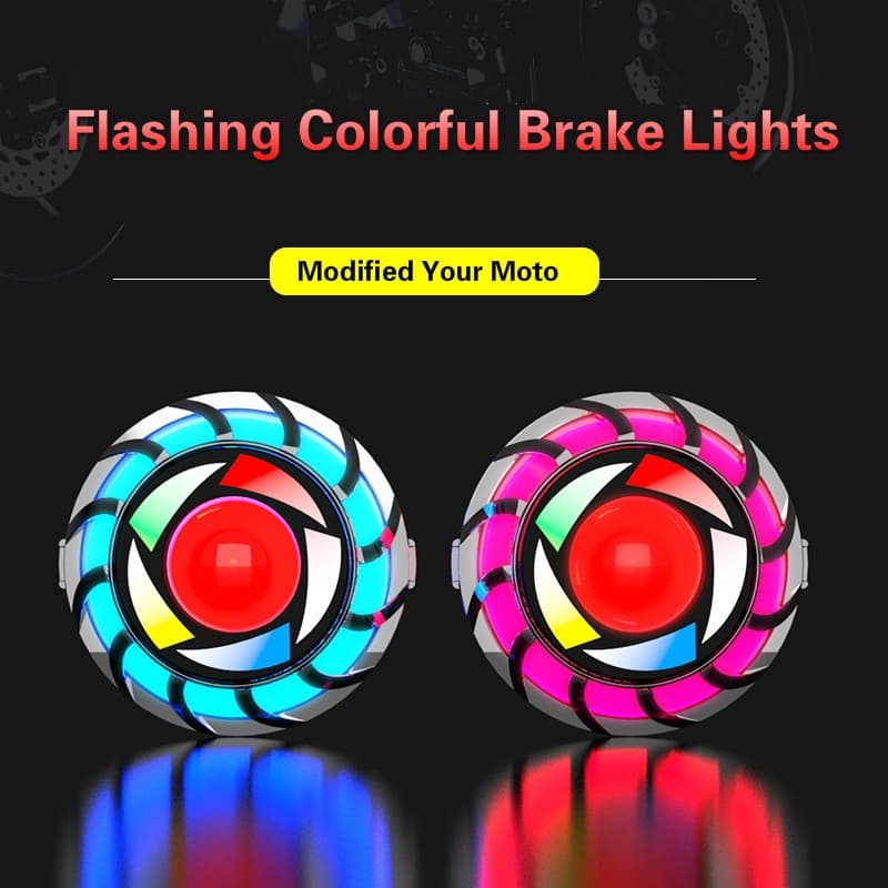Motocicleta LED Luz Da Cauda De Freio Anjo Olho Luzes Tartaruga Rei Elétricas 2019 Traseiras Universais