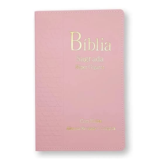 Biblia Sagrada Harpa Letra Hipergigante Indice Luxo Rosa