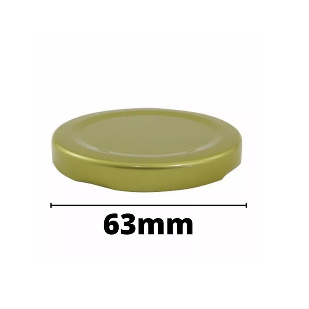 Tampa para Vidro de Conserva Geleia 267ml Mini Belém 63mm - Dourada