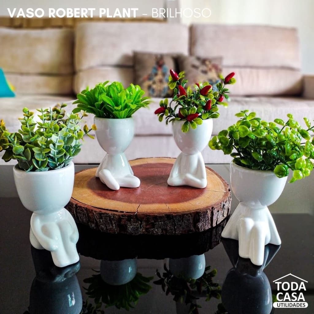 Vaso Robert Plant de Cerâmica - Branco