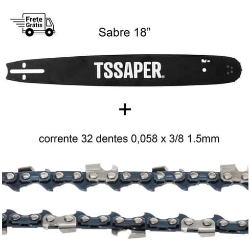Sabre 18  + 1 Corrente Para Motosserra Vulcan Vsl 550 55cc