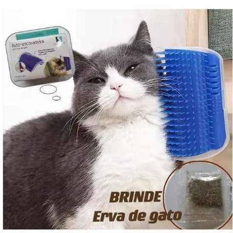 Escova Tira Pelo Com Catnip Erva de Gatos Pet Parede Massageadora Brinquedo Gato ~ C&S BAZAR ~