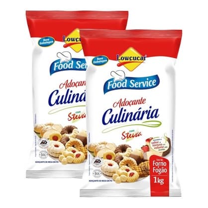 Kit 2kg Adoçante Culinário Diet P/ Bolos Pães Lowçucar
