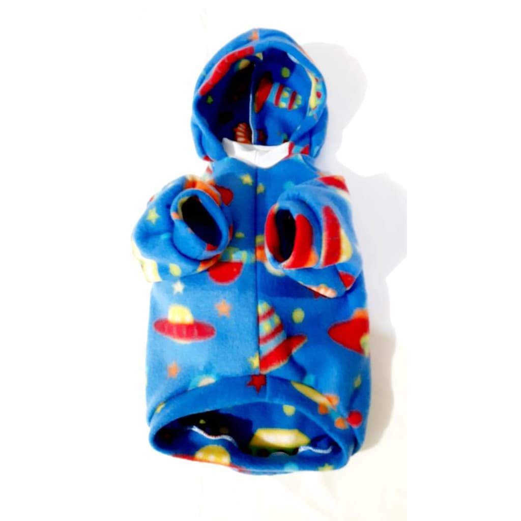 Roupa pet soft com capuz e mangas, Roupa pet para cachorro.