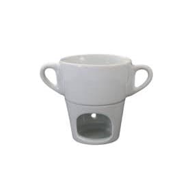 1 Fondue de porcelana branca 250 ml