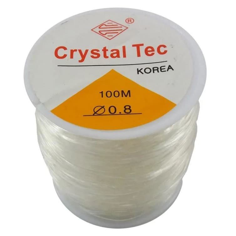 Fio de silicone elástico 0.8mm para pulseiras colares bijuterias artesanatos rolo com 100 metros