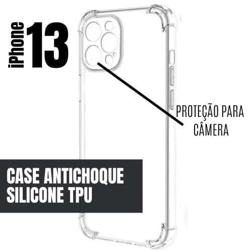 Capinha Case Anti impacto Transparente  Com Proteção de Câmera Para iPhone 13 Pro Max iPhone Mini