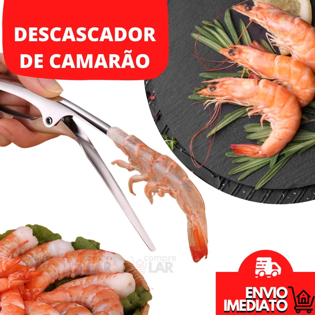Descascador Casca Camarão Removedor Limpador Descasca Rápido Fácil Aço Inox