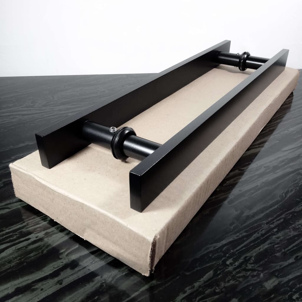 Puxador para Porta de Madeira/Vidro/Alum. 40cm Alumínio Preto
