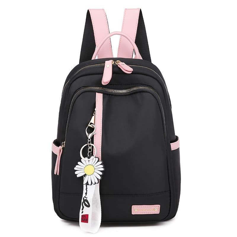 bolsa mochila moda feminina grande impermeável nylon importada com flor