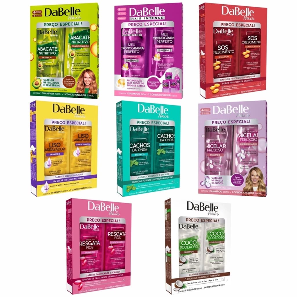 Kit Individual Dabelle Hair Com ( 1 SH 250ml + 1 Cond 200ml ) A Escolher